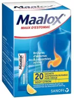 Maalox Maux D'estomac, Suspension Buvable Citron 20 Sachets à TIGNIEU-JAMEYZIEU